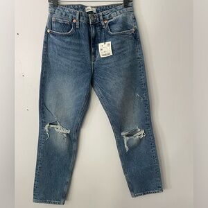 Zara Denim Straight Distressed